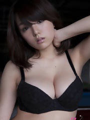 Busty asian Ai Shinozaki posing her sexy big breasts